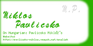 miklos pavlicsko business card